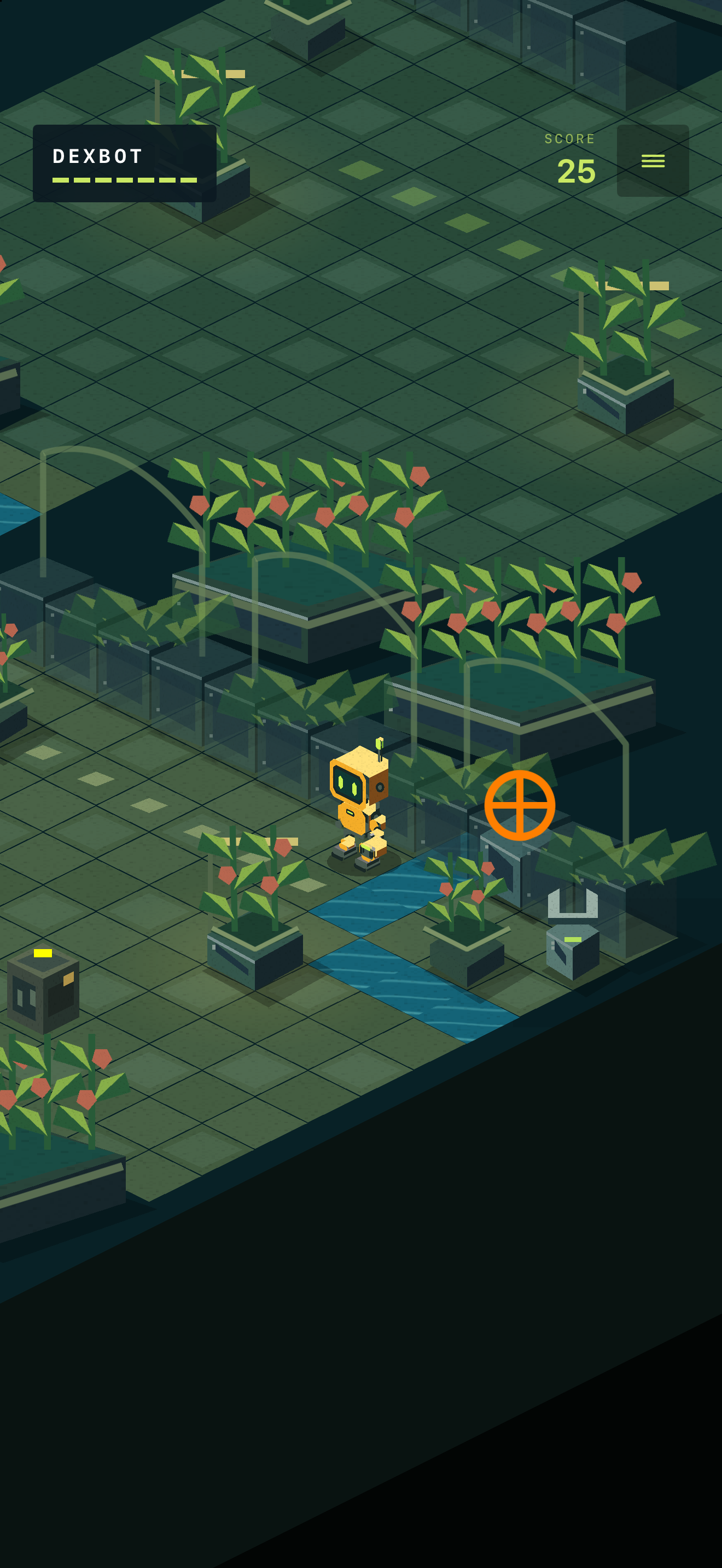 Hydroponics grow beds, flooded channels, and an irrigation wheel